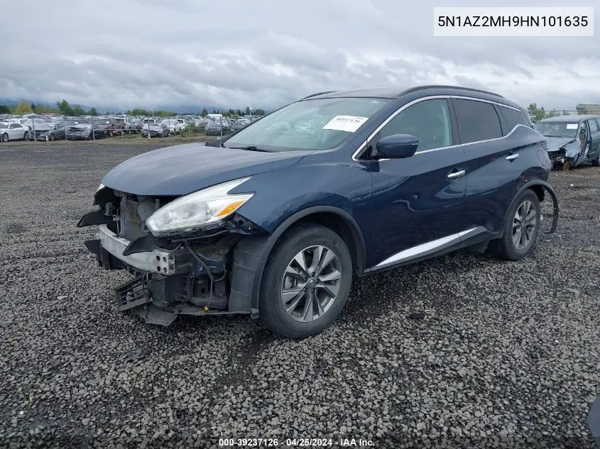 5N1AZ2MH9HN101635 2017 Nissan Murano Sv