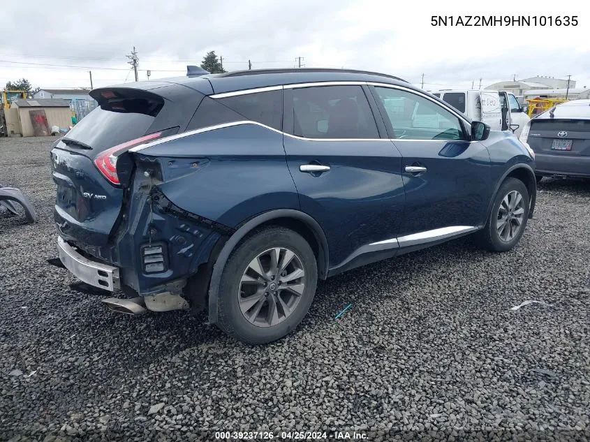 5N1AZ2MH9HN101635 2017 Nissan Murano Sv