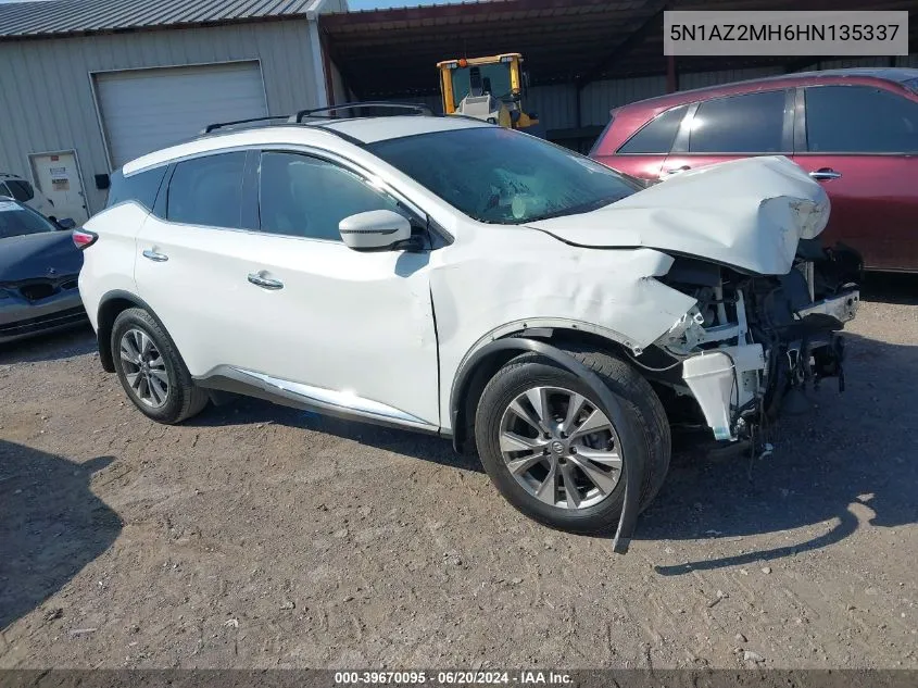 2017 Nissan Murano Sv VIN: 5N1AZ2MH6HN135337 Lot: 39670095