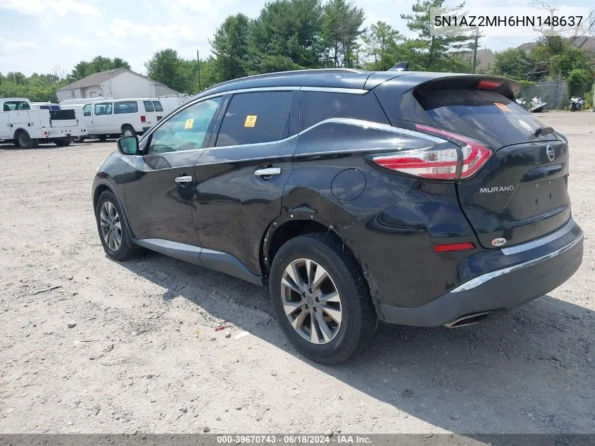 5N1AZ2MH6HN148637 2017 Nissan Murano Sv