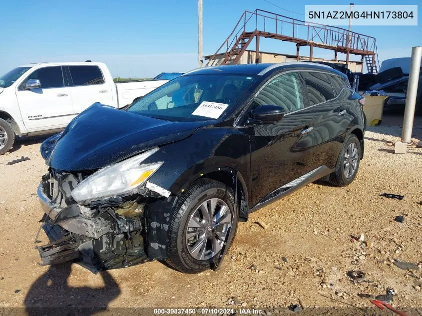 5N1AZ2MG4HN173804 2017 Nissan Murano Sl