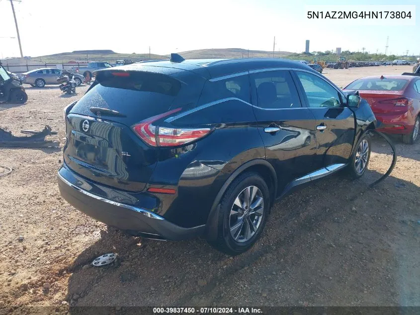 5N1AZ2MG4HN173804 2017 Nissan Murano Sl