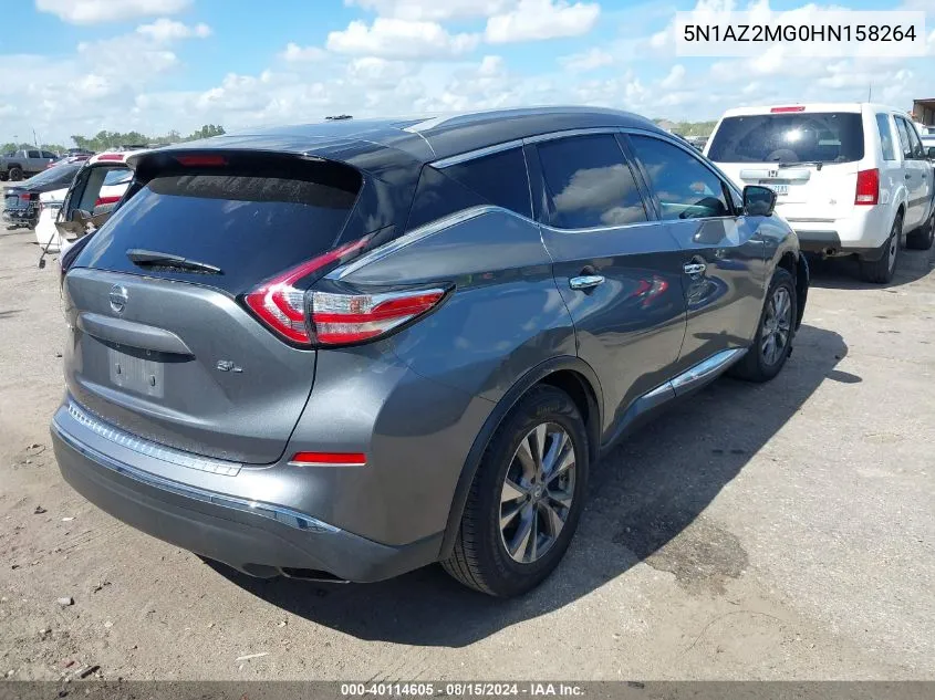 2017 Nissan Murano Sl VIN: 5N1AZ2MG0HN158264 Lot: 40114605