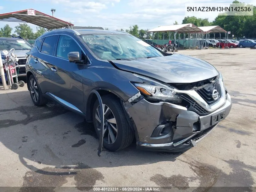 5N1AZ2MH3HN142536 2017 Nissan Murano Platinum