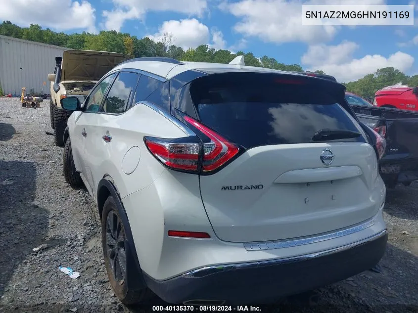 2017 Nissan Murano Sv VIN: 5N1AZ2MG6HN191169 Lot: 40135370