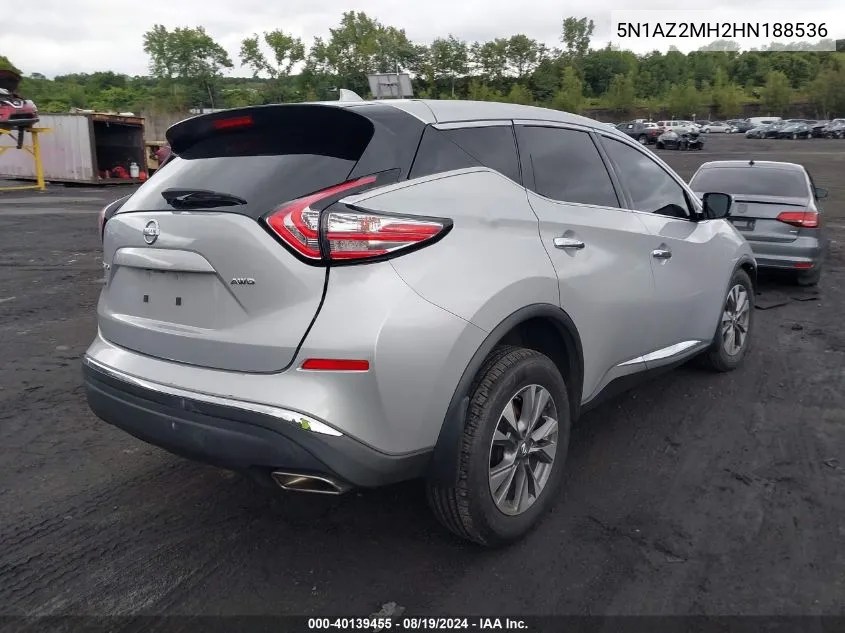 5N1AZ2MH2HN188536 2017 Nissan Murano S