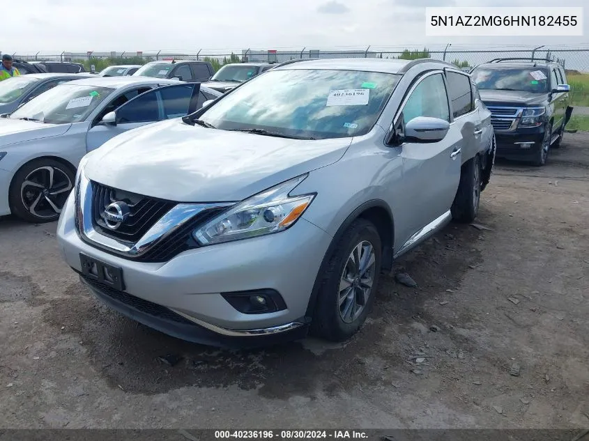 2017 Nissan Murano Sv VIN: 5N1AZ2MG6HN182455 Lot: 40236196