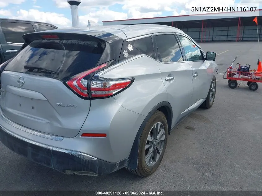 5N1AZ2MH4HN116107 2017 Nissan Murano Sl