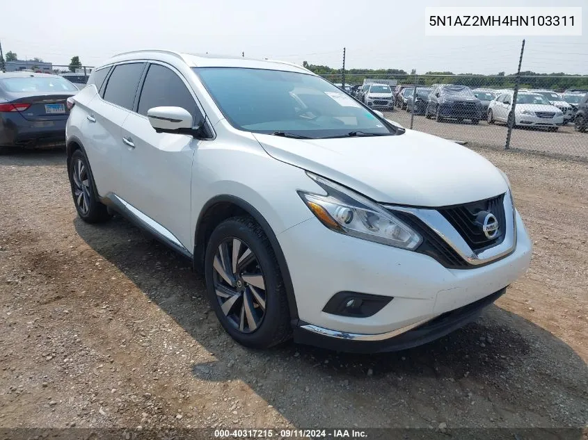 5N1AZ2MH4HN103311 2017 Nissan Murano S/Sl/Sv/Platinum