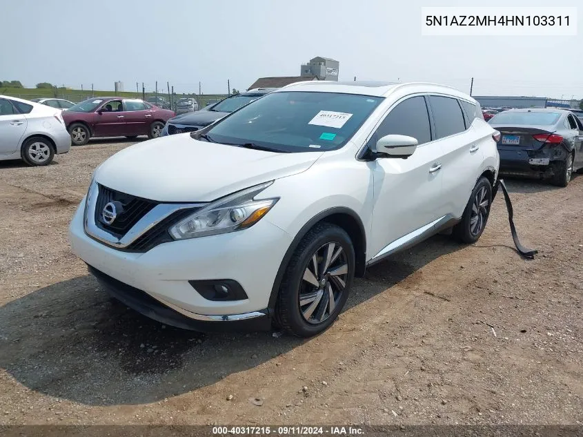 5N1AZ2MH4HN103311 2017 Nissan Murano S/Sl/Sv/Platinum