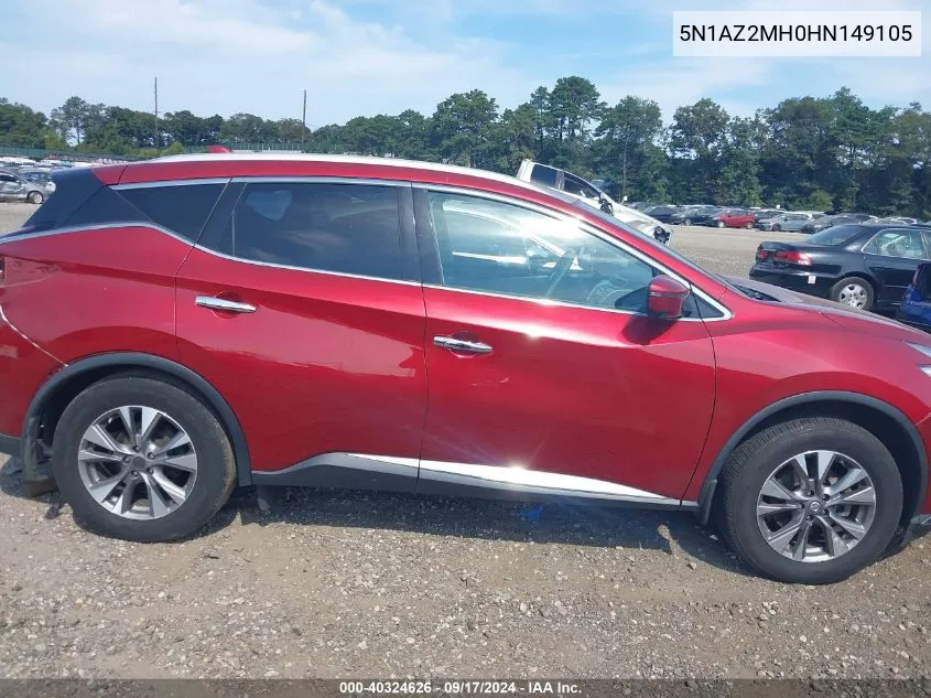 5N1AZ2MH0HN149105 2017 Nissan Murano Sl