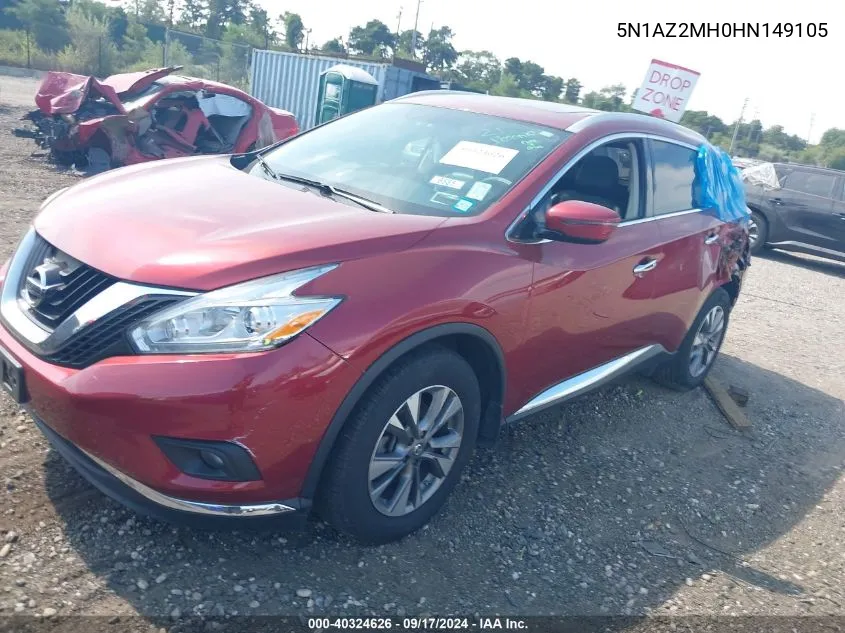 5N1AZ2MH0HN149105 2017 Nissan Murano Sl