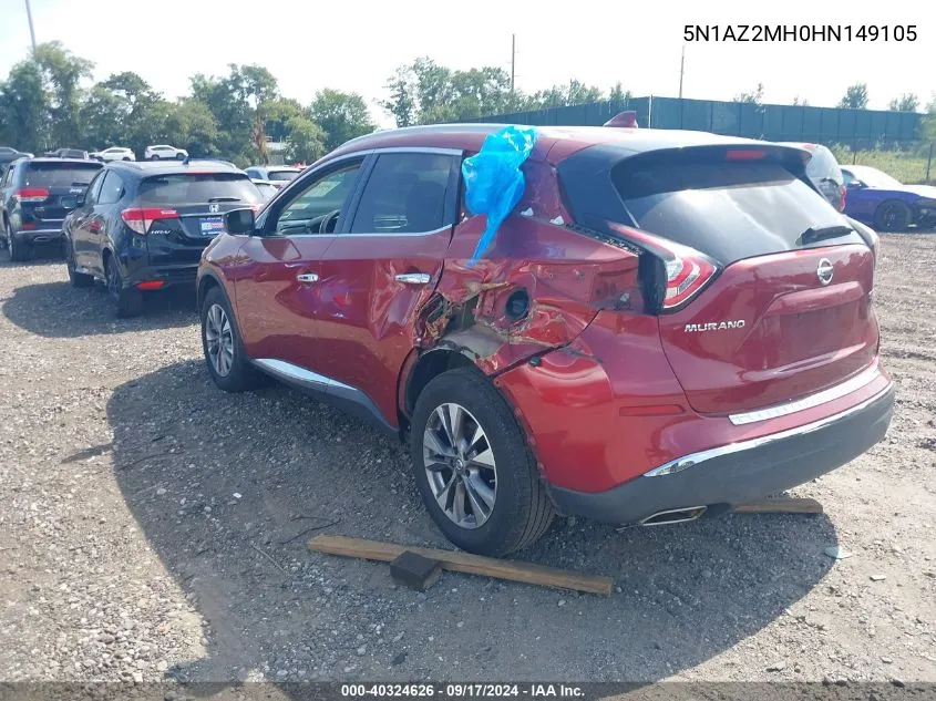 5N1AZ2MH0HN149105 2017 Nissan Murano Sl