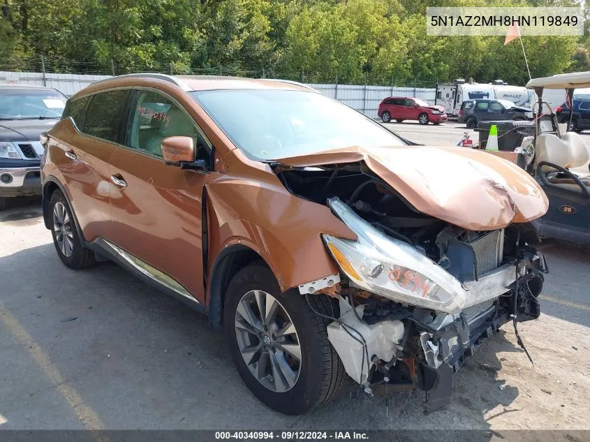 2017 Nissan Murano Platinum/S/Sl/Sv VIN: 5N1AZ2MH8HN119849 Lot: 40340994