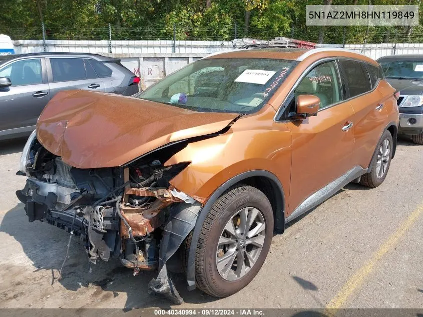 2017 Nissan Murano Platinum/S/Sl/Sv VIN: 5N1AZ2MH8HN119849 Lot: 40340994