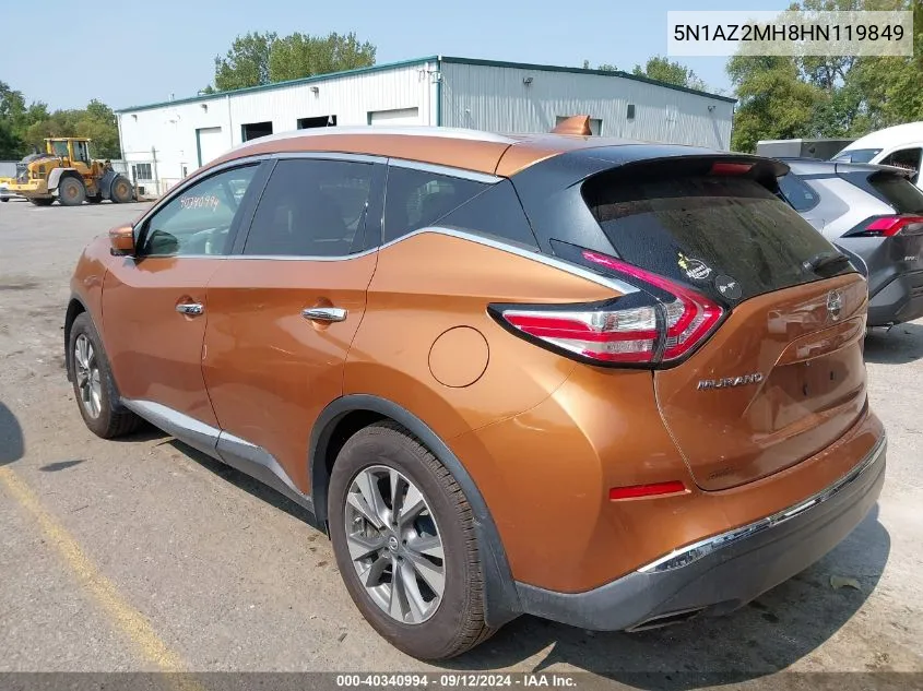 5N1AZ2MH8HN119849 2017 Nissan Murano Platinum/S/Sl/Sv