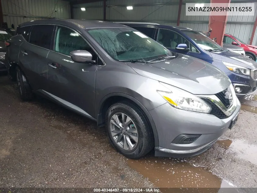 2017 Nissan Murano S VIN: 5N1AZ2MG9HN116255 Lot: 40346497