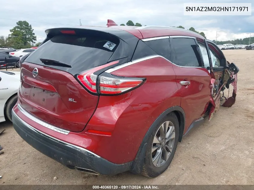 5N1AZ2MG2HN171971 2017 Nissan Murano Sl