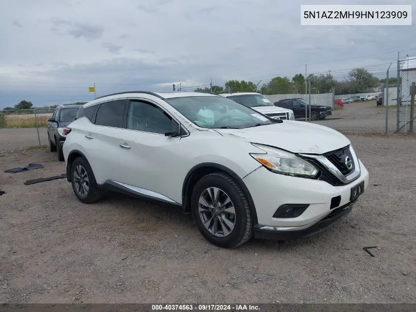 5N1AZ2MH9HN123909 2017 Nissan Murano Sv