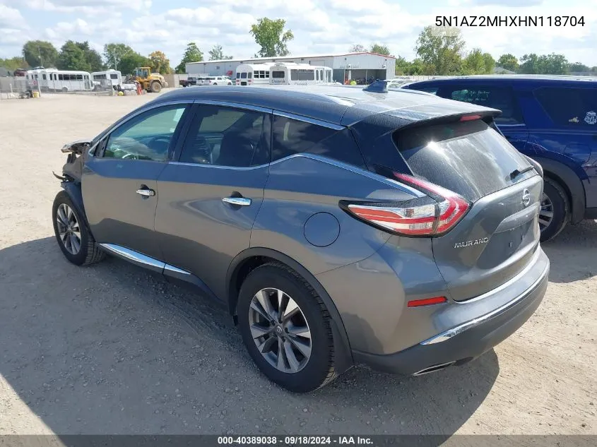 2017 Nissan Murano Platinum/S/Sl/Sv VIN: 5N1AZ2MHXHN118704 Lot: 40389038