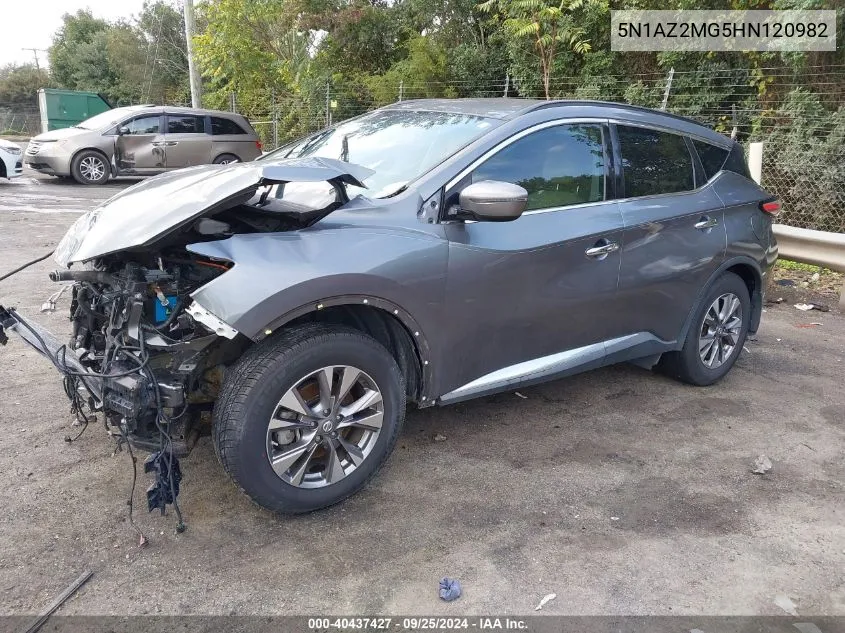 5N1AZ2MG5HN120982 2017 Nissan Murano Sv