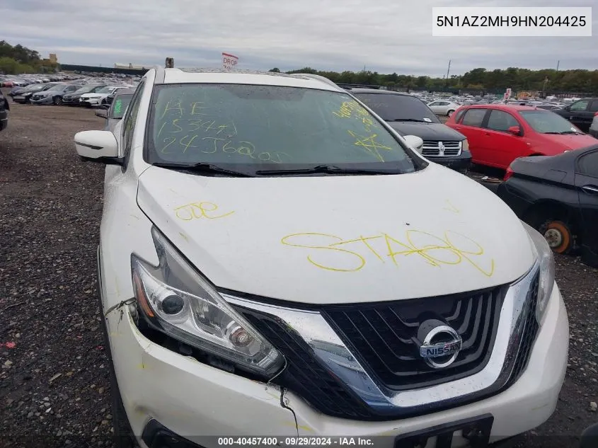 5N1AZ2MH9HN204425 2017 Nissan Murano Platinum