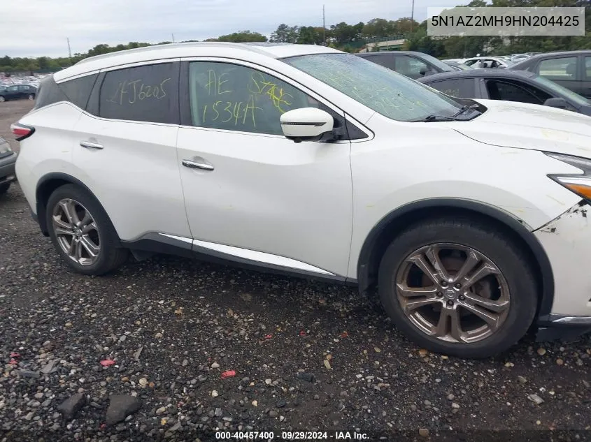 5N1AZ2MH9HN204425 2017 Nissan Murano Platinum