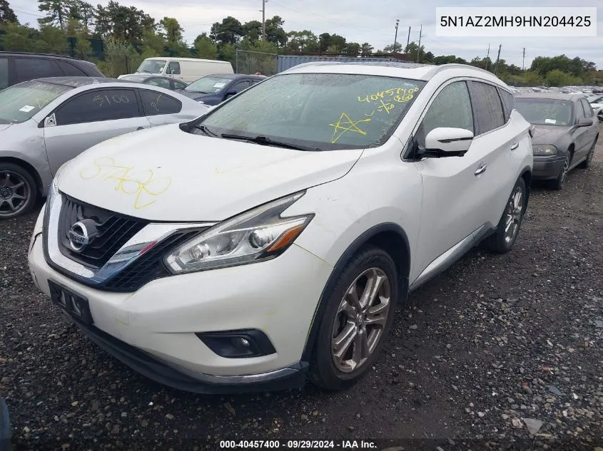 5N1AZ2MH9HN204425 2017 Nissan Murano Platinum