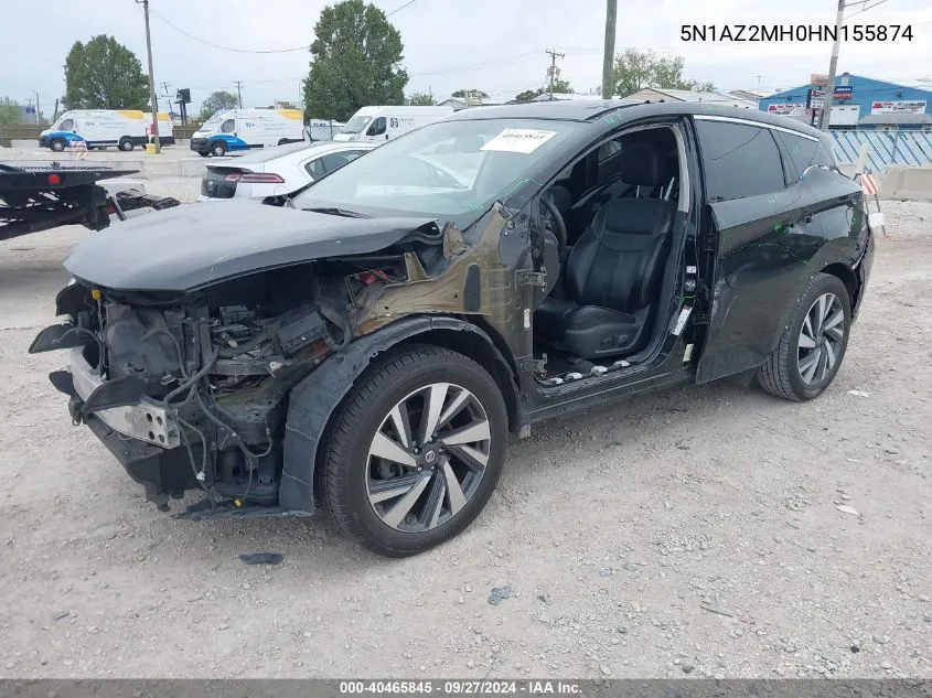 5N1AZ2MH0HN155874 2017 Nissan Murano Platinum