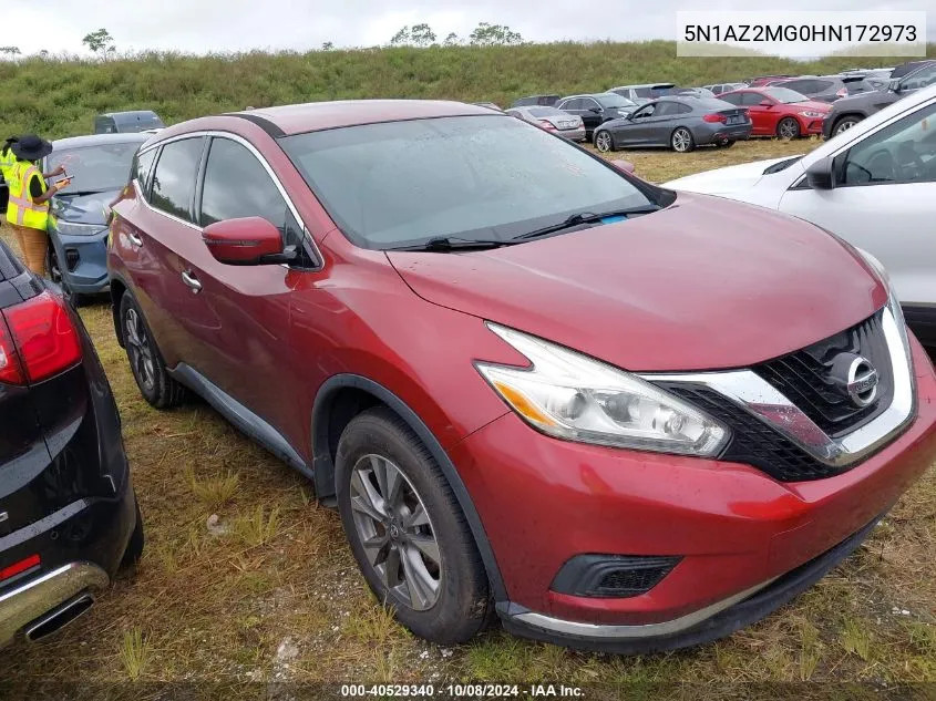 5N1AZ2MG0HN172973 2017 Nissan Murano S/Sl/Sv/Platinum