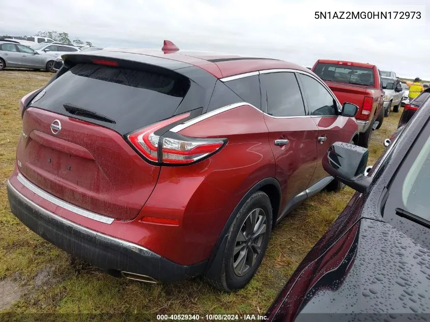 5N1AZ2MG0HN172973 2017 Nissan Murano S/Sl/Sv/Platinum