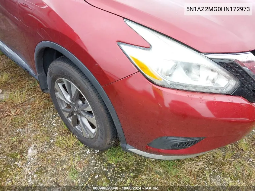 5N1AZ2MG0HN172973 2017 Nissan Murano S/Sl/Sv/Platinum