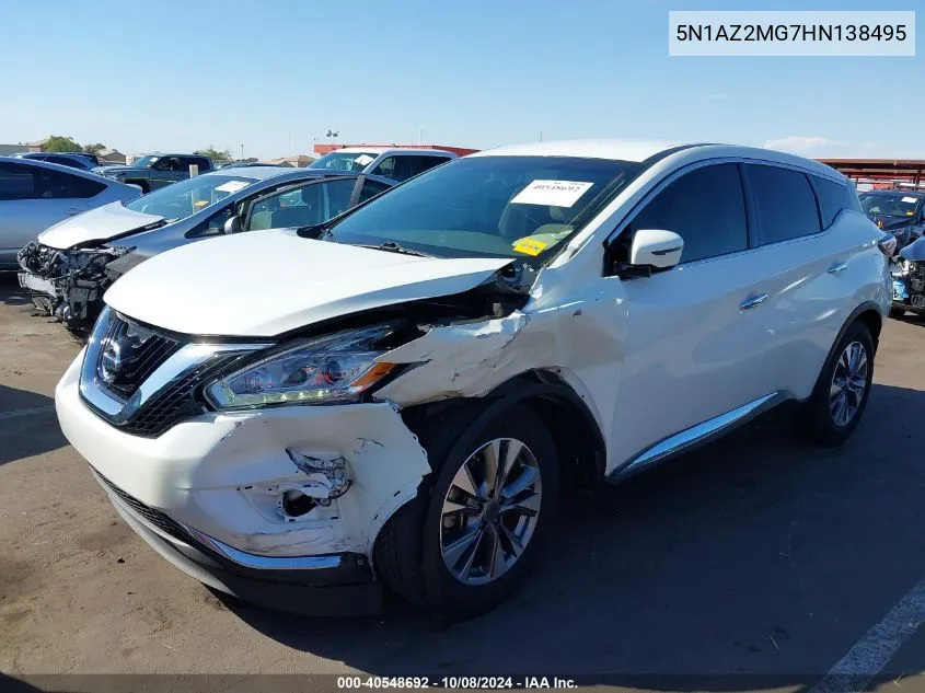 5N1AZ2MG7HN138495 2017 Nissan Murano S