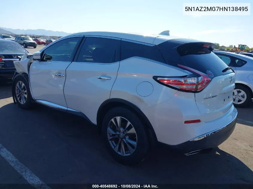 2017 Nissan Murano S VIN: 5N1AZ2MG7HN138495 Lot: 40548692