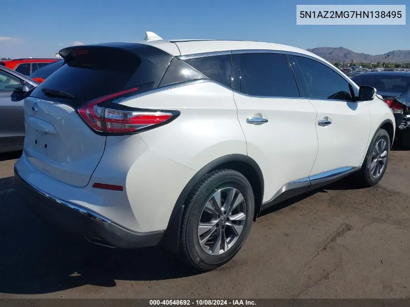 2017 Nissan Murano S VIN: 5N1AZ2MG7HN138495 Lot: 40548692