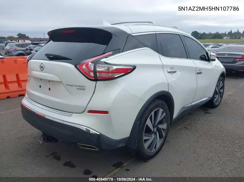 2017 Nissan Murano Platinum VIN: 5N1AZ2MH5HN107786 Lot: 40549778