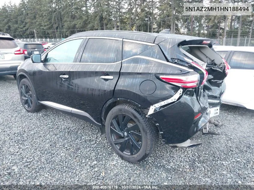 5N1AZ2MH1HN188494 2017 Nissan Murano Platinum