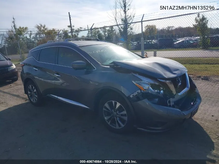 2017 Nissan Murano Sl VIN: 5N1AZ2MH7HN135296 Lot: 40674864