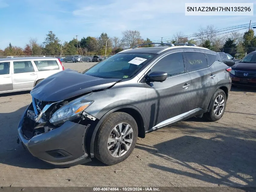 5N1AZ2MH7HN135296 2017 Nissan Murano Sl