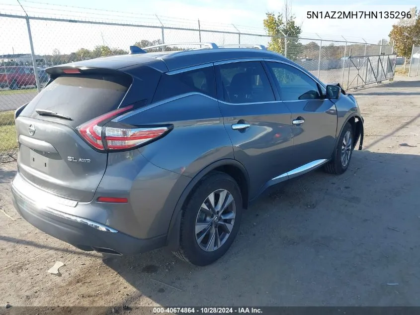 2017 Nissan Murano Sl VIN: 5N1AZ2MH7HN135296 Lot: 40674864