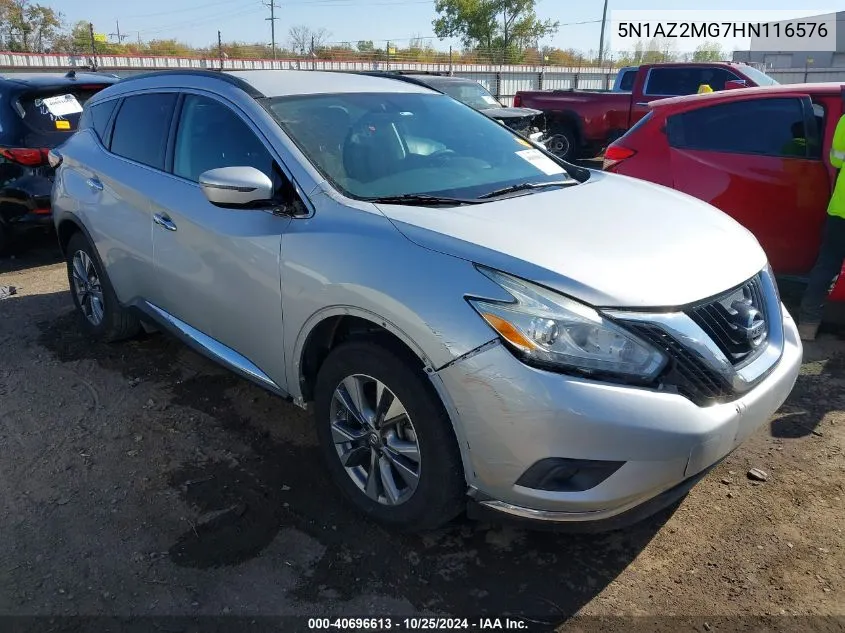 2017 Nissan Murano Sv VIN: 5N1AZ2MG7HN116576 Lot: 40696613