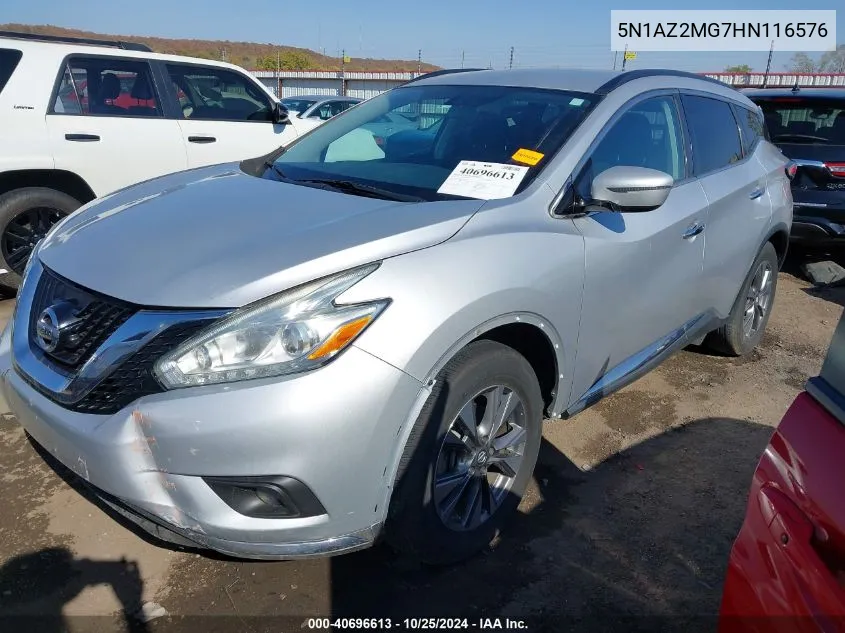 2017 Nissan Murano Sv VIN: 5N1AZ2MG7HN116576 Lot: 40696613