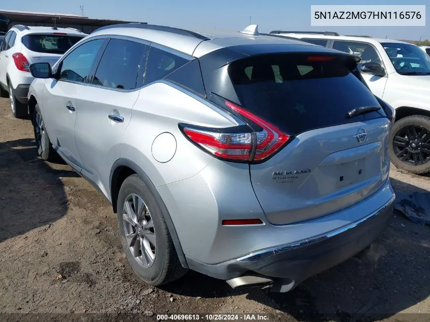 2017 Nissan Murano Sv VIN: 5N1AZ2MG7HN116576 Lot: 40696613