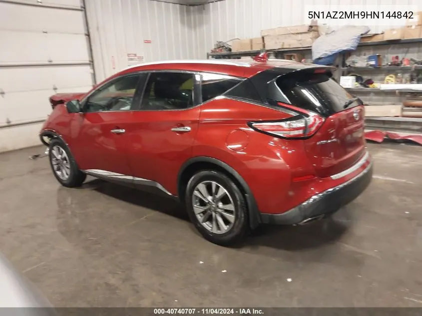 5N1AZ2MH9HN144842 2017 Nissan Murano Sl