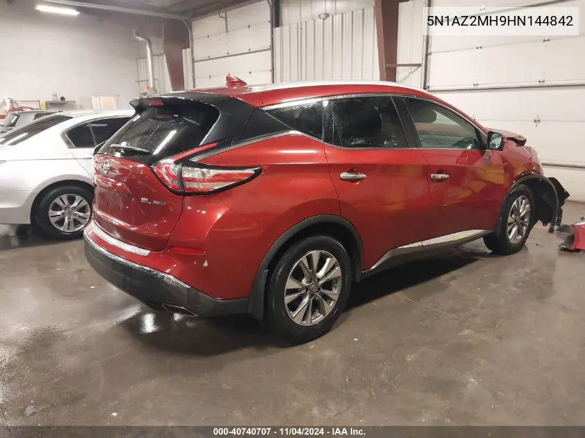 5N1AZ2MH9HN144842 2017 Nissan Murano Sl