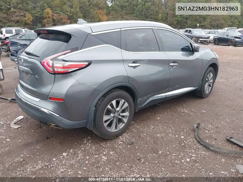 5N1AZ2MG3HN182963 2017 Nissan Murano Sl