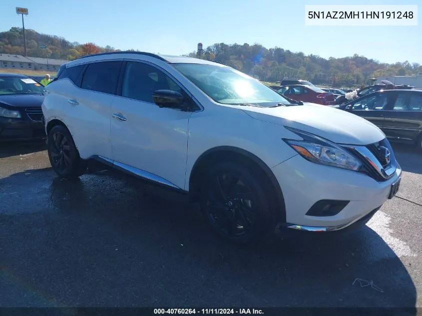 2017 Nissan Murano Platinum VIN: 5N1AZ2MH1HN191248 Lot: 40760264