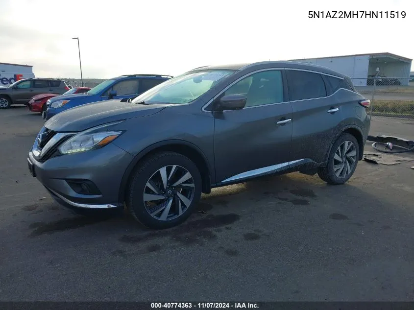 2017 Nissan Murano Sv VIN: 5N1AZ2MH7HN11519 Lot: 40774363