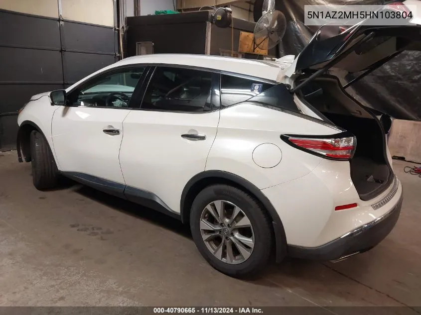 2017 Nissan Murano Sl VIN: 5N1AZ2MH5HN103804 Lot: 40790665