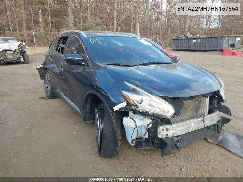 2017 Nissan Murano Platinum VIN: 5N1AZ2MH9HN167554 Lot: 40801059